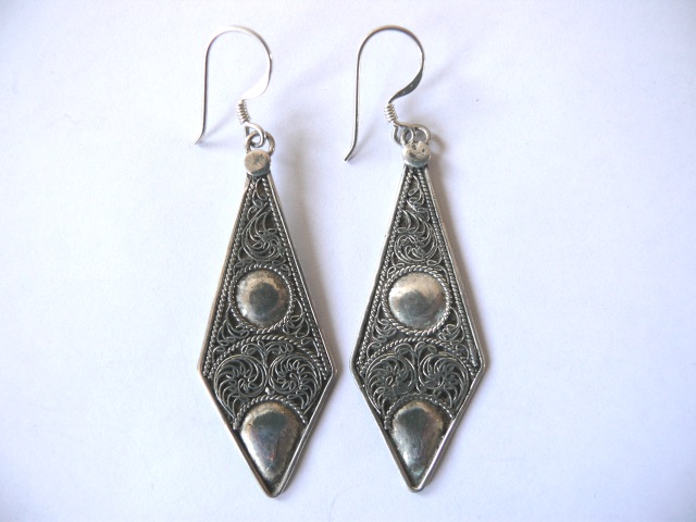 Boucles d'oreilles en argent 3,5cms - modle4